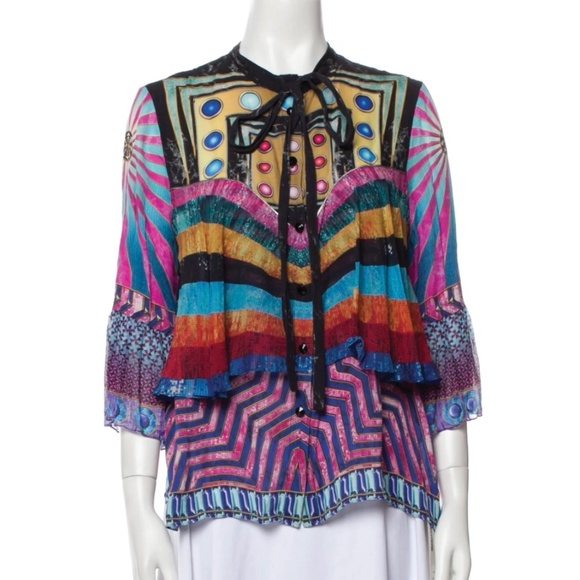 Mary Katrantzou 100% silk Milana Blouse in size 10 (fits like an 8) - Picture 1 of 16
